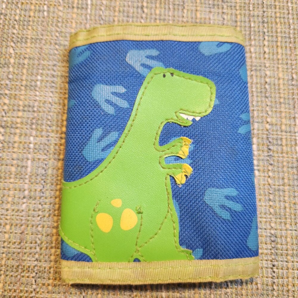 Stephen Joseph Boys Dinosaur Blue Green Wallet Velcro Trifold